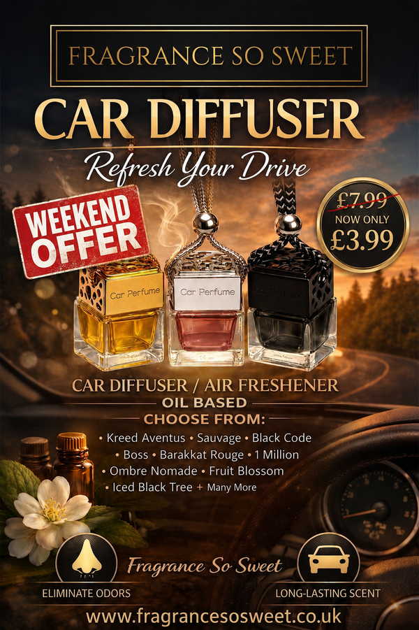 Oud Car Air Fresheners/ Diffusers Scent Oil Based