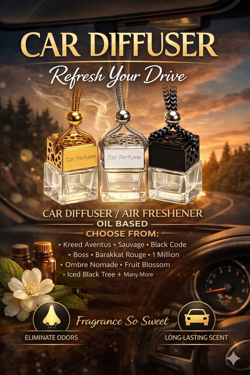 Car Air Freshener Diffuser Scent Oil Based